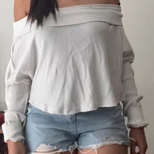 We The Free Free People Off The Shoulder Waffle Knit Thermal Top White Small thumbnail 2