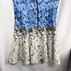 J Taylor Plus Size 18W Dress Sleeveless Fit n Flare‎ Floral Blue White Mini 700 thumbnail 6
