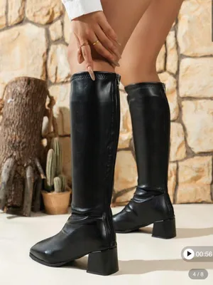 SheIn Black Knee High Boots thumbnail 3