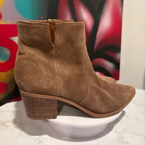 Franco Sarto Brown Suede Pointed Toe Ankle Booties Size 8.5 thumbnail 4