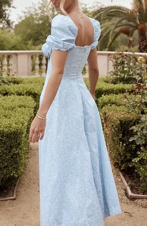 Puff sleeve dress thumbnail 4