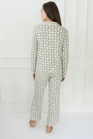 Mary Square Charlotte Long Sleeve Button-Up Pajama Top and Pants Set Deck The Halls thumbnail 4