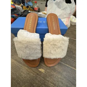 NEW Jack Rogers Faux Fur Sabrina Slide TAN NATURAL SLIP ON SANDAL SIZE 9 thumbnail 3