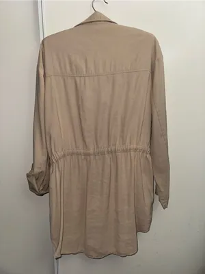 Zara Beige Drawstring Utility Jacket thumbnail 7