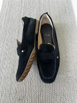 Franco Sarto Persia Black Suede Leather Flat Loafers Size 8.5 thumbnail 6