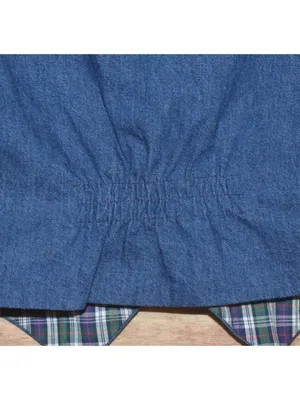 VTG Handmade Unisex S/M Blue Denim Jean Vest Plaid Reversible Country Cottage thumbnail 12