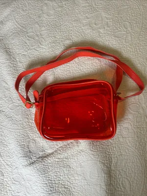 Clear Red Crossbody Bag with Adjustable Strap thumbnail 2