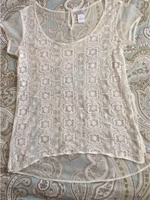 Aerie Pretty Luxuries Lace Shirt Top Blouse Size XS Extra Small thumbnail 3