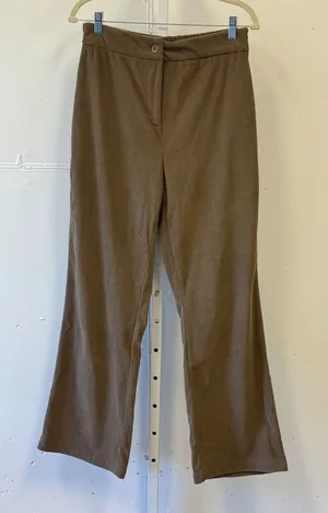 Sincerely Jules Brown Corduroy Straight Flare Pants High Rise Elastic Waist Lg thumbnail 1