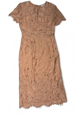 NSR Lace Midi Dress in Light Apricot thumbnail 1
