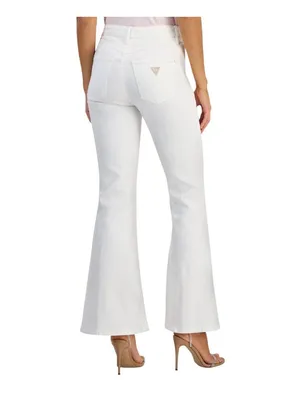 NWT Guess Eco Amanda Extra Flare Seamed Jeans W5GA1QD5N71 Calipso White 30x31 thumbnail 4