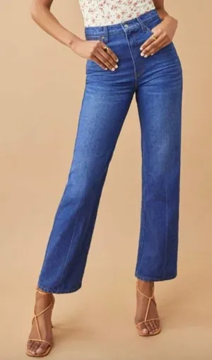 Reformation Cowboy High Rise Straight Jean Zenia Size 23 Minimalist French Girl thumbnail 1