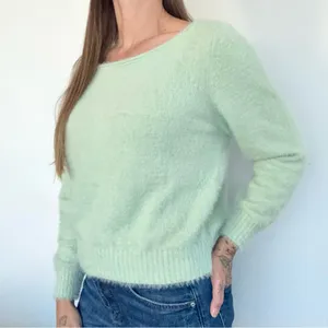 Victoria's Secret Mint Green Fuzzy Pullover Sweater • Sz M thumbnail 2