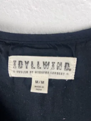 IDYLLWIND Hurst Black Embroidered Mini Dress Size Medium Western Festival Chic thumbnail 3