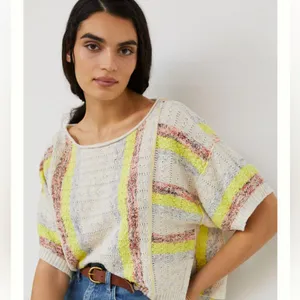 Anthropologie Pilcro Beachside Boho Tee Cream Yellow Size M thumbnail 6