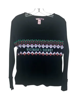 Victoria’s Secret Sz S Christmas Waffle Knit Pajama Top thumbnail 1