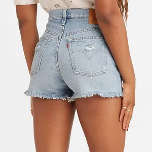 Levi's 501 High Rise Distressed Denim Cut-off Shorts in Fault Line thumbnail 2