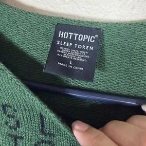 Hot Topic Sleep Token Green Cropped Knit Sweater Bell Sleeve Large thumbnail 4