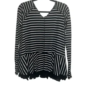 ✨Free People Tangerine Stripe Black Sz Small Top✨ thumbnail 8