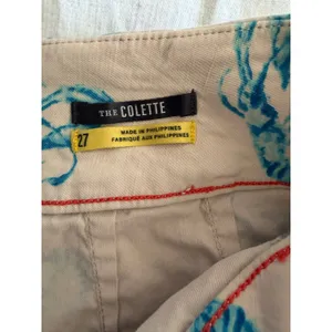 Maeve The Colette Wide Leg Pants Women 27 Blue Lobster Print Linen Blend Cropped thumbnail 9