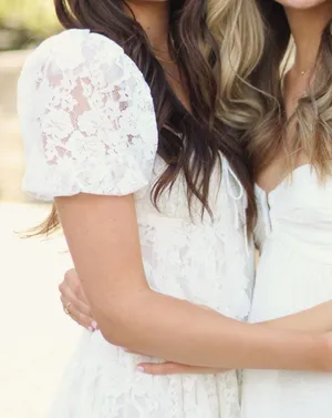 Nordstrom Lace Puff Sleeve Dress- White thumbnail 5