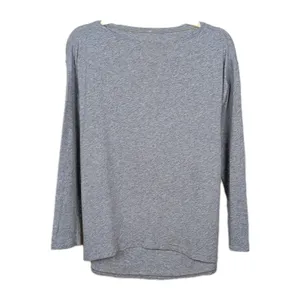 LULULEMON Back In Action Long Sleeve Heathered Light Grey Pima Cotton Women's 8 thumbnail 2