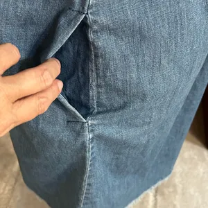 Madewell Chambray Frayed Hem Button Down Shirt Dress thumbnail 4