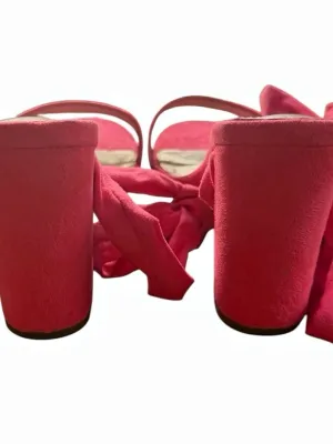 Trary Pink Suede Lace-Up Ankle Strap Chunky Block Heel Sandals Size 9 NIB thumbnail 5