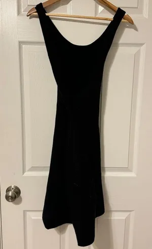 Abercrombie & Fitch Scuba Cross-Back Elevated Knit Ribbed Dress Size XL Black thumbnail 5
