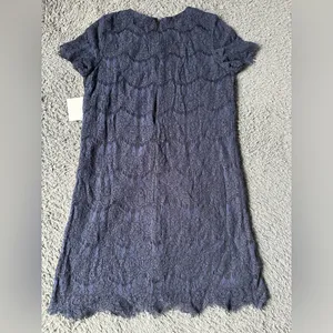 NWT Lulu's Take Me To Brunch Navy Blue Lace Shift Dress, Size Medium thumbnail 5