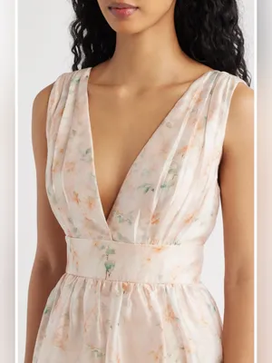 Lulus Vallia Tiered Maxi Dress Blush Floral $148 Small Dreamy Fairytale Wedding thumbnail 5