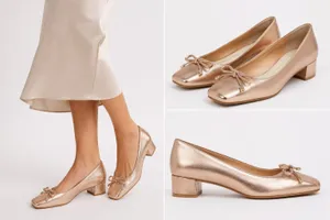 NWOT Franco Sarto Natalia Rose Gold Square Toe Pumps Size 8.5 thumbnail 2