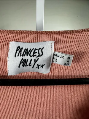 X312. Princess Polly Pink Ruched V-Neck Crop Top -size 4 thumbnail 2