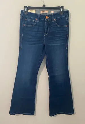 New Ariat Ultra Stretch Perfect Rise Flare Jeans Women's 28 Short Dark Wash thumbnail 1