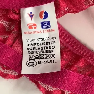 Massam Size Large Hot Pink Lace Underwire Bra. Made in Brazil New with Tags. thumbnail 5
