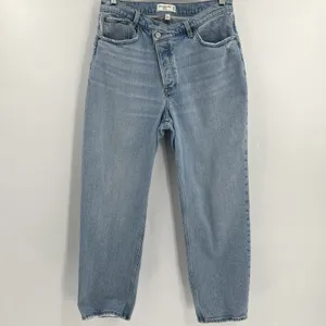 Abercrombie & Fitch Dad High Rise Jeans Size 10S Curve Love‎ Asymmetrical Waist thumbnail 3