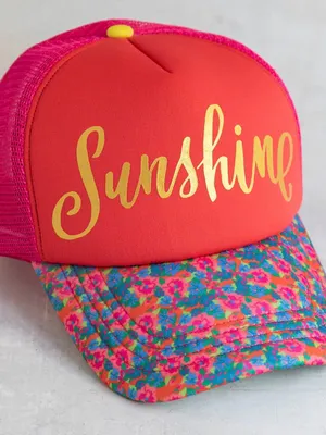 New Natural Life Sunshine Pink Adjustable Vented Mesh Trucker Hat thumbnail 1