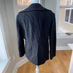 London Fog Black Wool Blend Short Pea Coat Dress Jacket Size Medium thumbnail 3