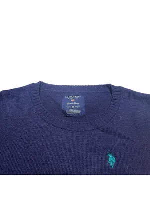 U.S. Polo Assn. Women’s Sweater Size M Navy Blue Crewneck Embroidered Logo thumbnail 4
