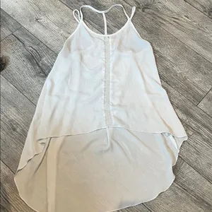 Charlotte Russe Women’s Medium White Flowy Tank Top Sleeveless Round‎ Neck thumbnail 1