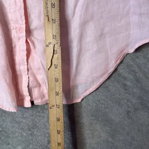 Ralph Lauren Relaxed Fit Linen Roll Tab Sleeve Top Womens S Minimalist‎ Pastel thumbnail 8