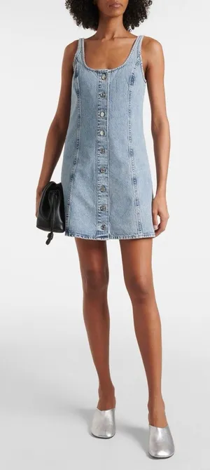 NWT FRAME The Shift Denim Dress Light Blue Wash Size 6 thumbnail 1