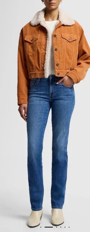 7 For All Mankind Women's Straight Leg‎ Jeans Medium Wash Blue Denim Sz 30 thumbnail 1