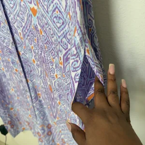 NEW Canyon Retreat‎ Women Messa Shirt Dress 1X Purple Ikat Paisley Purple Resort thumbnail 6