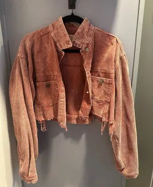 POL Jacket Corduroy Women’s Large Distressed Collared thumbnail 1