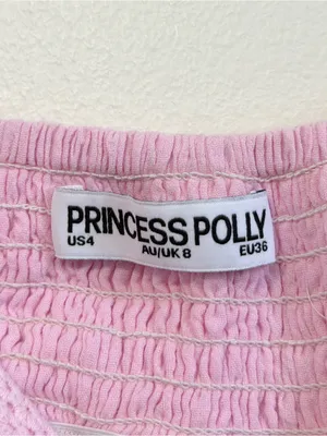 Princess Polly Pink Tank Top Size 4 Small Ruffle Gauze Flowy V Neck Coquette thumbnail 2