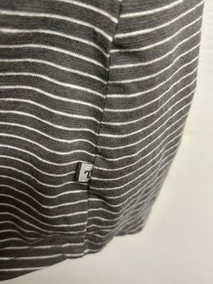 Toad&Co Tamaya Dos Gray and White Striped V-Neck Long Sleeve Organic cotton Top thumbnail 3