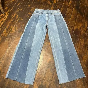 American Eagle distressed 0 low rise ultra flare raw hem jeans thumbnail 1