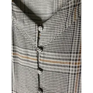Abercrombie & Fitch Plaid Button Front Camisole Top Grey Tan Large Viscose Camis thumbnail 4