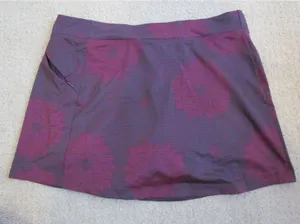 L.L.Bean Active Skort Size M Purple Floral Athletic Tennis Golf Hiking 50+ UPF thumbnail 1